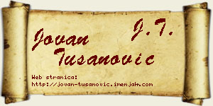 Jovan Tušanović vizit kartica